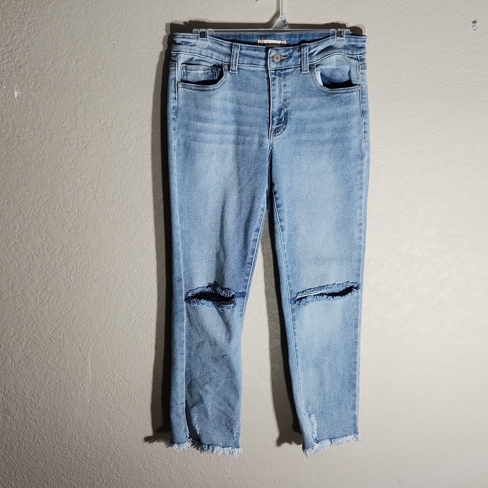 Altered State Jeans Womens Size 26 cutout Distressed spot Fray Cropped